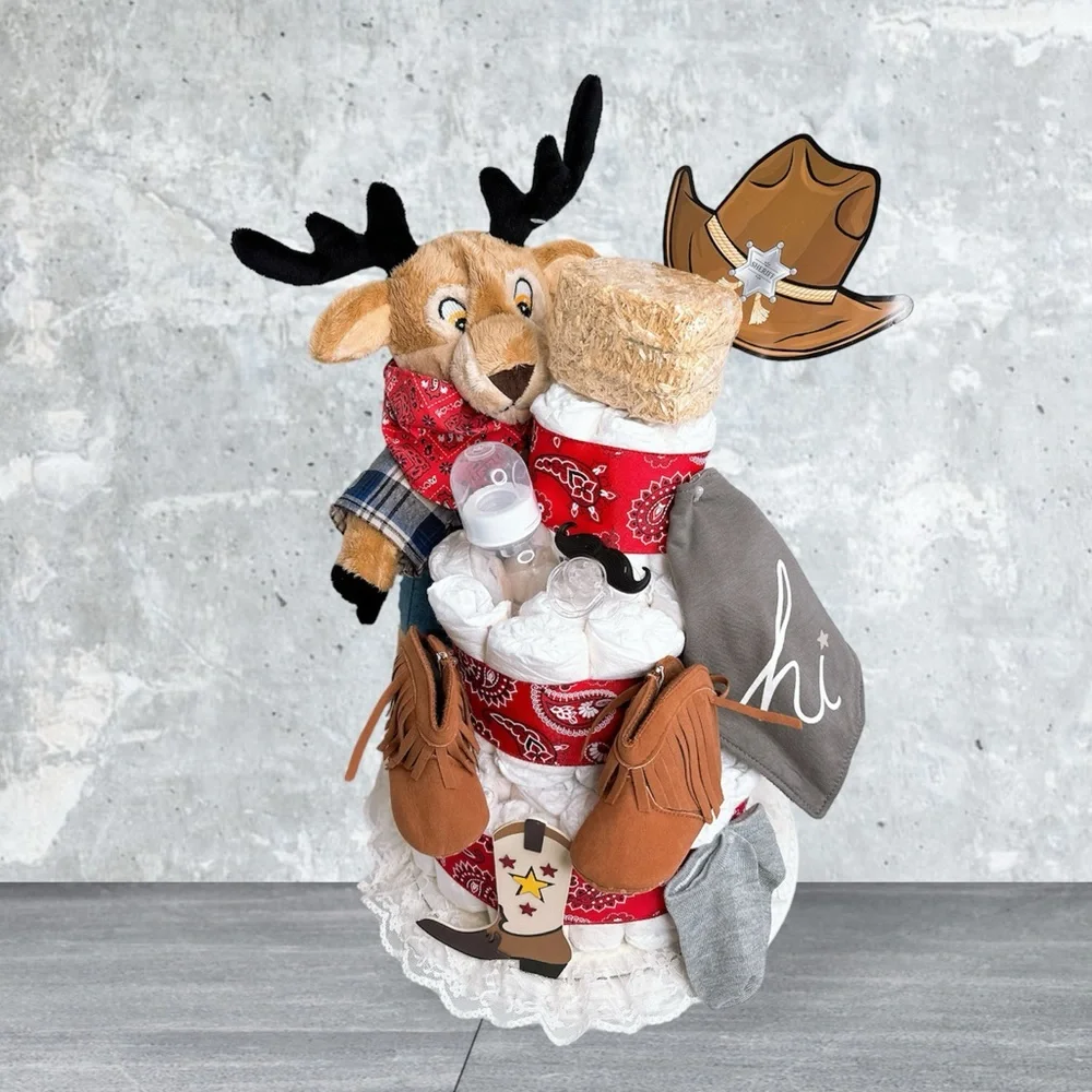 Cowboy Wild West Diaper Cake, Western Theme